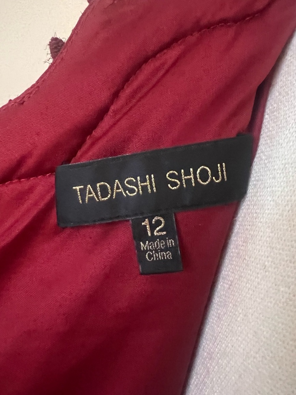 Tadashi Shoji Deep Red Evening Dress - Picture 5 of 6